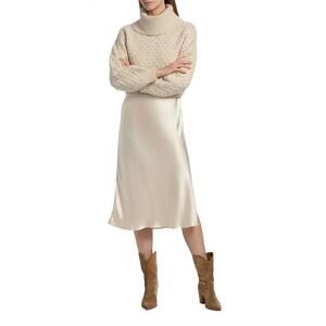 NEW DH NEW YORK ani sweater dress in parchment combo